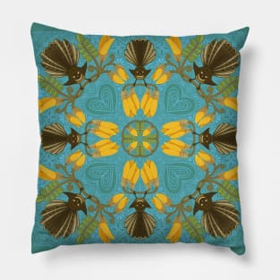 Fantail & kowhai Pillow