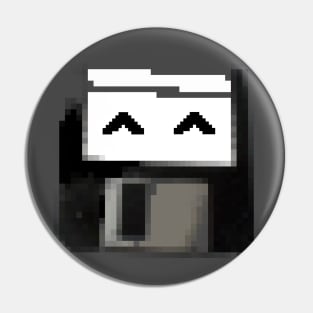 Degraded floppy smiley Pin