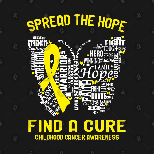 Spread The Hope Find A Cure Childhood Cancer Awareness Support Childhood Cancer Warrior Gifts by ThePassion99