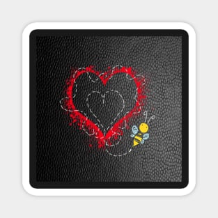 Cute Valentine's Day Heart & Bee Graphic, Stickers, Cards, Mugs & More Gifts! Magnet