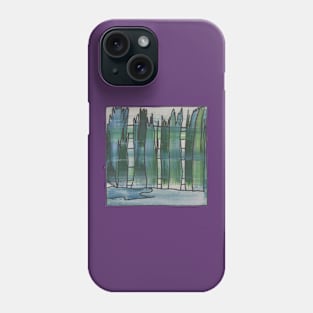 Liminal Space II in Yale Blue and Dark Green Abstraction Phone Case