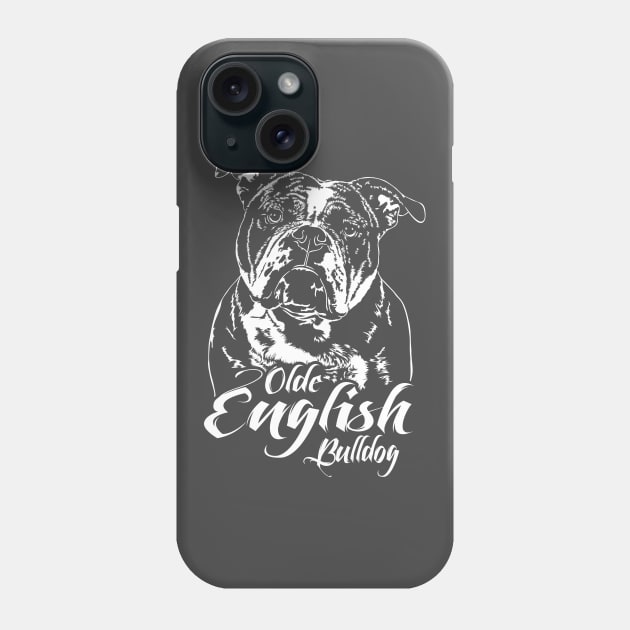 Olde English Bulldog dog lover dog portrait Phone Case by wilsigns