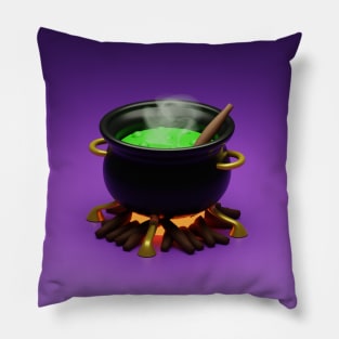 3d rendered cauldron pot perfect for haloween design project Pillow