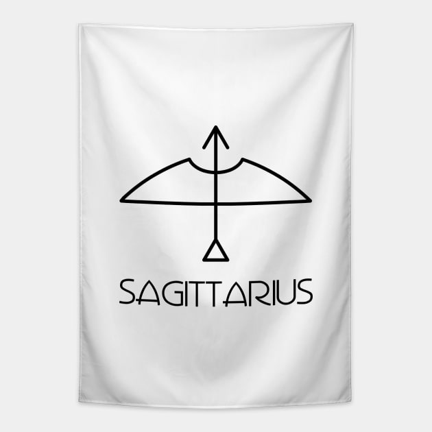 Sagittarius Doodle Line Art Tapestry by inotyler