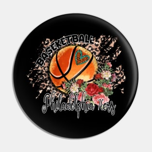 Aesthetic Pattern Philadelphia Basketball Gifts Vintage Styles Pin