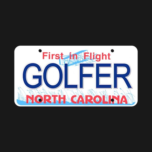 Golfer North Carolina License Plate by Mel's Designs