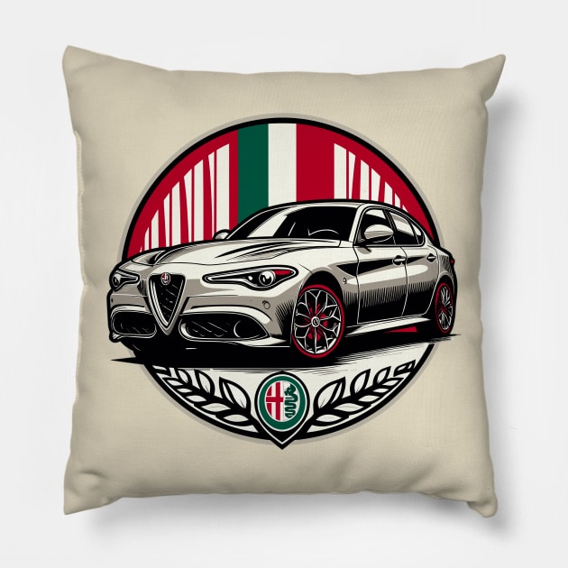 Alfa Romeo Giulia Pillow by Vehicles-Art