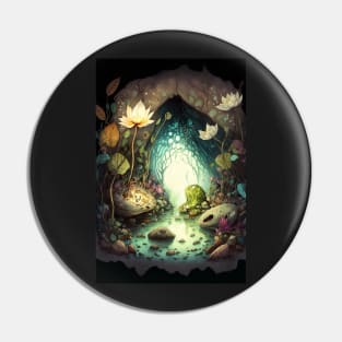 Magical Cavern Oasis Fantasy Illustration Pin