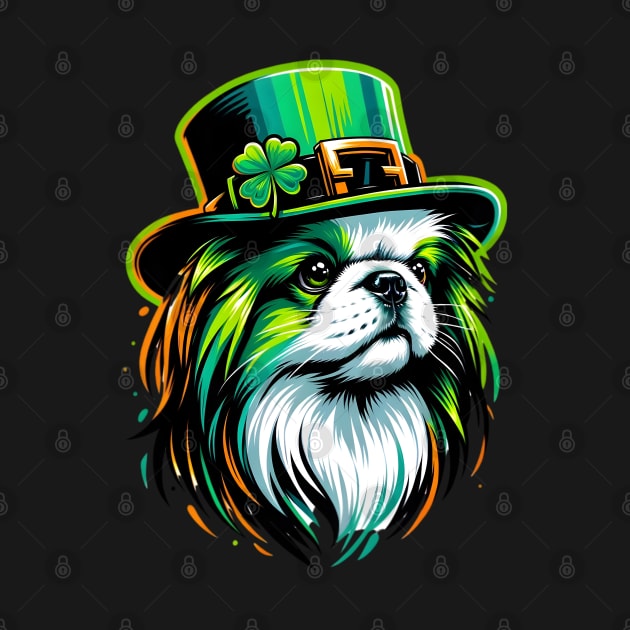 Japanese Chin Portrait in Saint Patrick's Day Style by ArtRUs