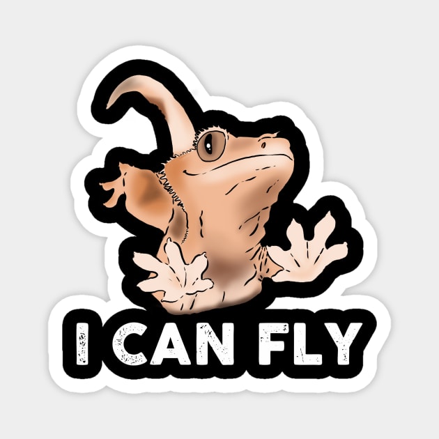 Funny Gecko, Crested Gecko, Flying Gecko Magnet by sockdogs