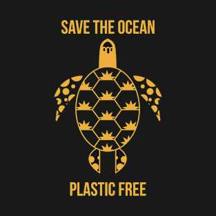 Save The Ocean Keep The Sea Plastic Free Turtle Scene T-Shirt