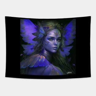blue fairy ecopop magical shojo hada art portrait girl Tapestry