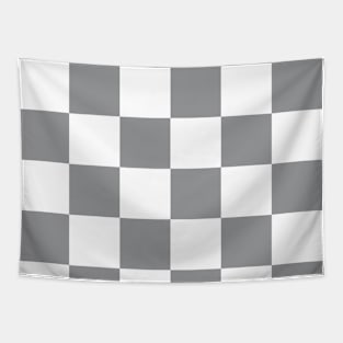 Gray and white checkerboard print Tapestry