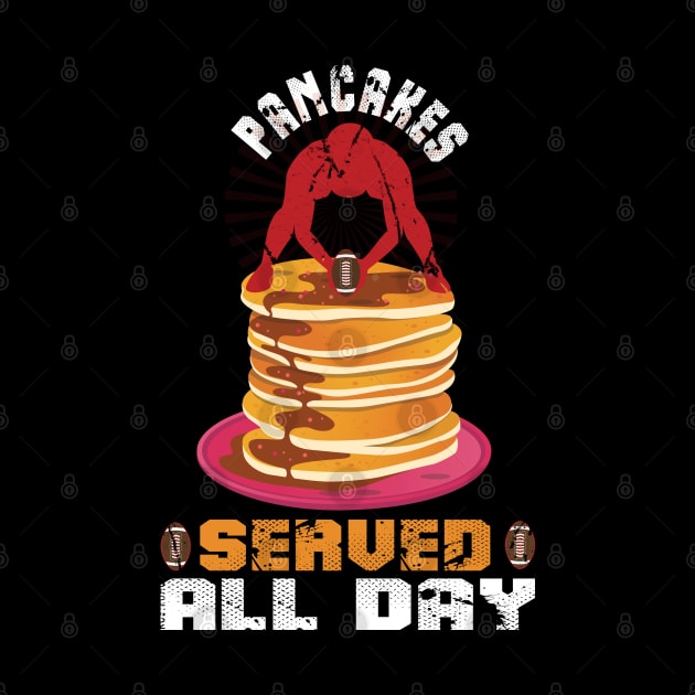 Pancakes Served Daily Offensive Lineman Vintage, Funny American Football Pajamas Sports by Printofi.com