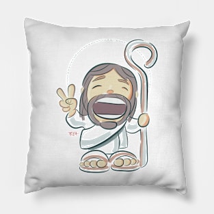 Jesus Christ Good Shepherd cartoon Pillow