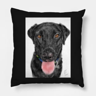 Smiling Happy Black Labrador Retriever Pillow