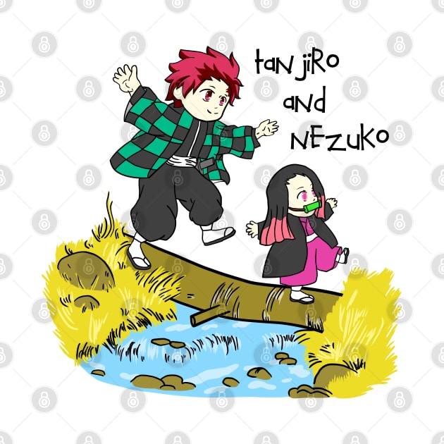 Tanjiro and Nezuko by Illustrasikuu