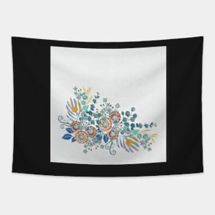 Vintage floral watercolor sticker label Tapestry