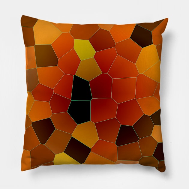 Hot Lava Honey Mosaic Pattern Pillow by ZeichenbloQ