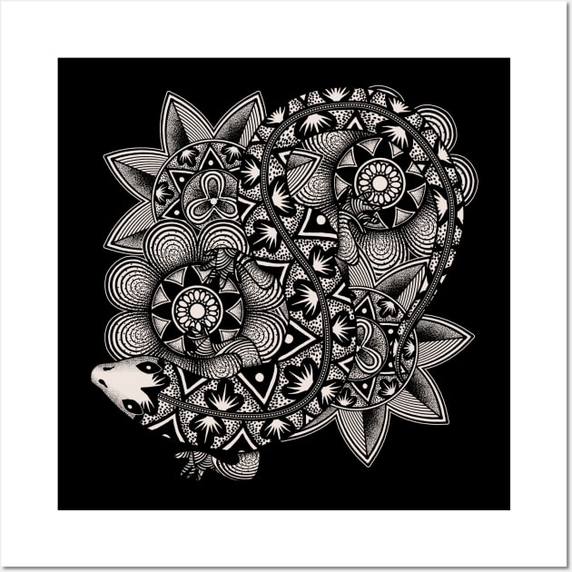 zentangle and flowers Art Print