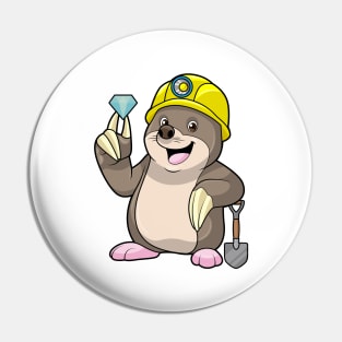 Mole as Miner with Shovel & Diamond Pin