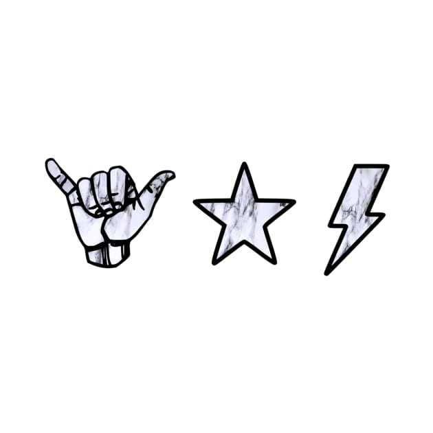 marble shaka, star and lightning sticker pack by lolsammy910