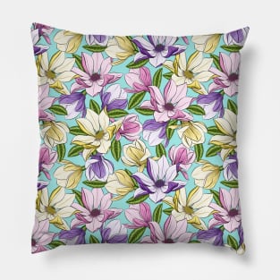 Blooming Magnolia Flowers Pillow