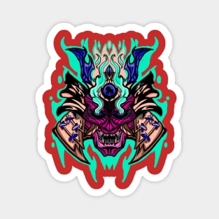 Neon Samurai Magnet