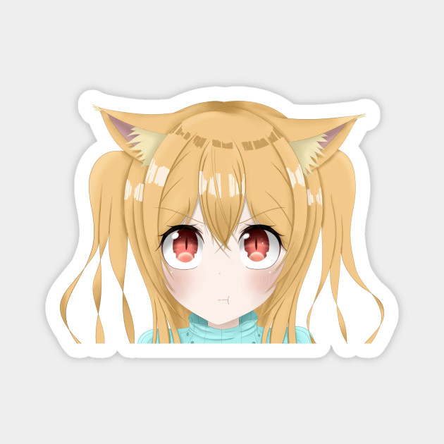 Pouting Anime Cat Girl Anime Magnet Teepublic Au