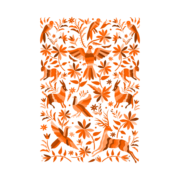 Mexican Otomí Design in Orange color by Akbaly