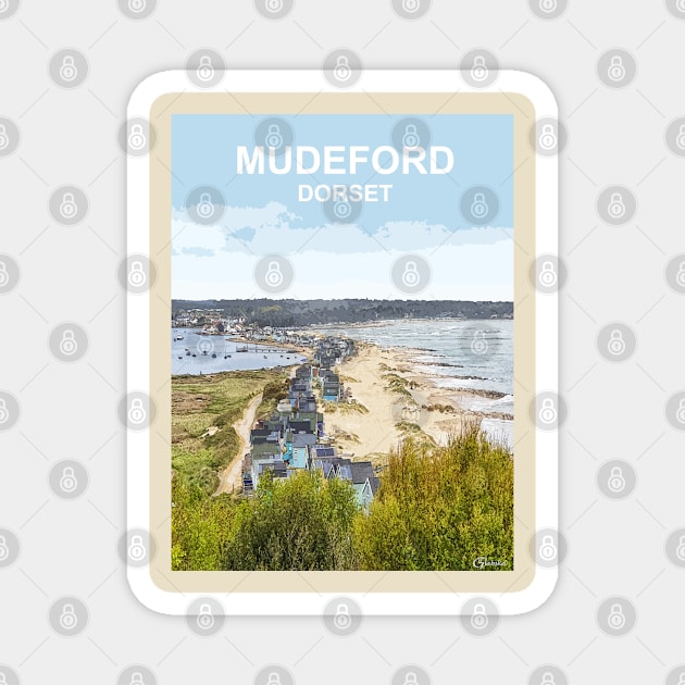 Mudeford Dorset. Christchurch. Travel poster. Gift. Magnet by BarbaraGlebska