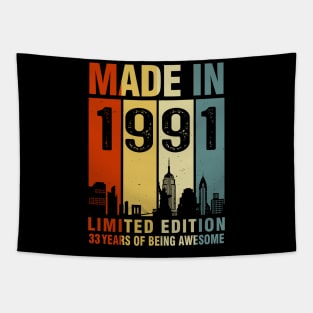 Made In 1991 33rd Birthday 33 Years Old Tapestry