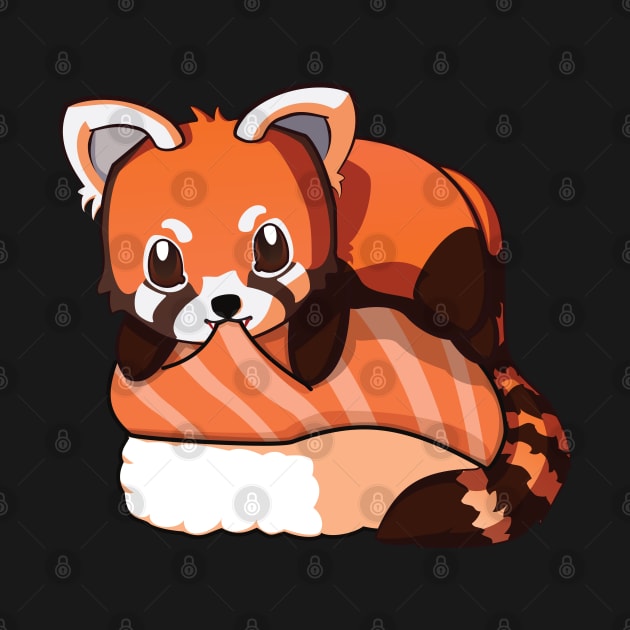 Red Panda Salmon Sushi by Myanko