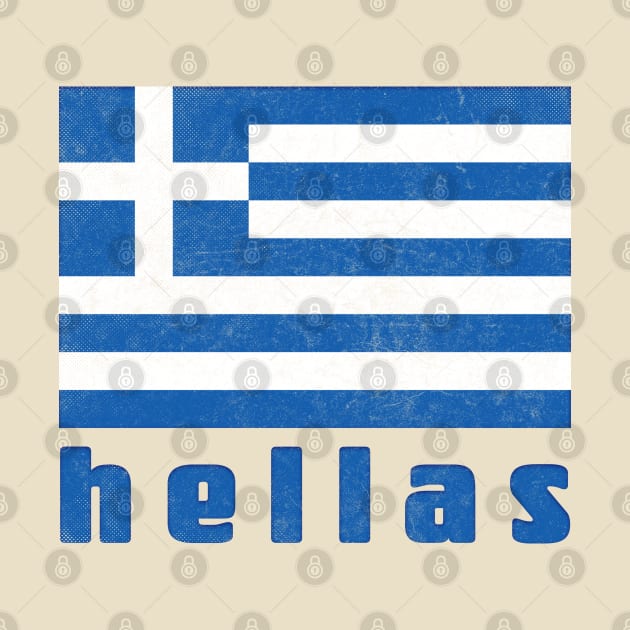 Hellas / Greece Retro Faded Style Flag Design by DankFutura