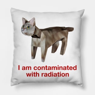 I Am Contaminated With Radiation Cursed Cat Pillow