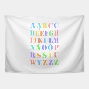 Children's Polish Alphabet Chart, Poland Language Chart, Pastel Tapestry