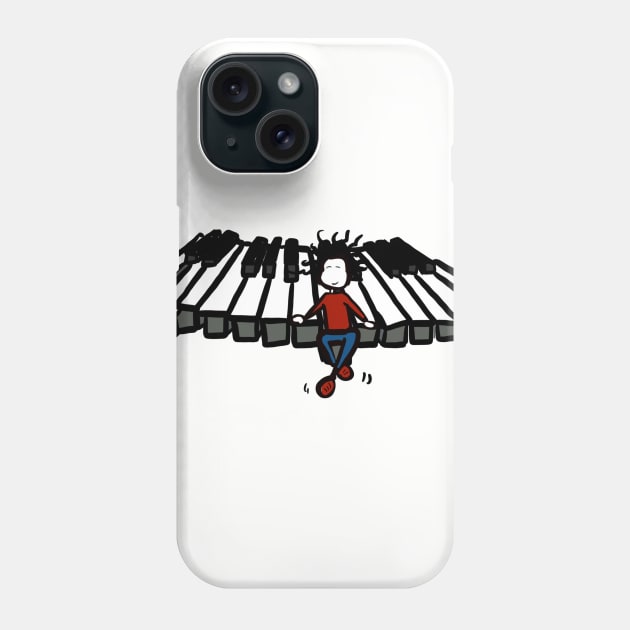 Flying piano 2 woman Phone Case by Guastevi