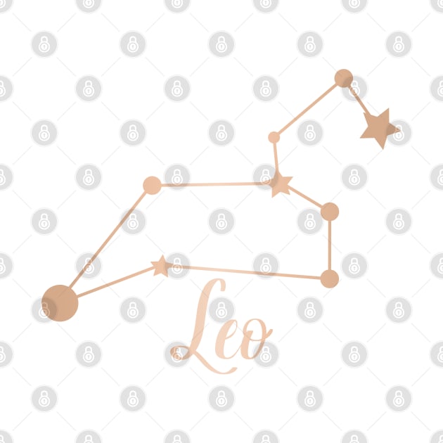 Leo Zodiac Constellation in Rose Gold by Kelly Gigi