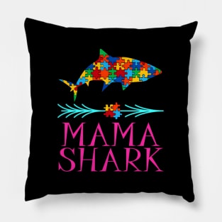 Mama Shark Autism Awarness Family Puzzle Parent New Pillow