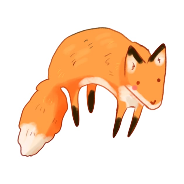 Cute fox jumping by Mayarart