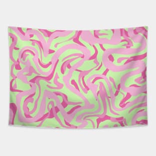 Pink and Green Groovy Marble Tapestry