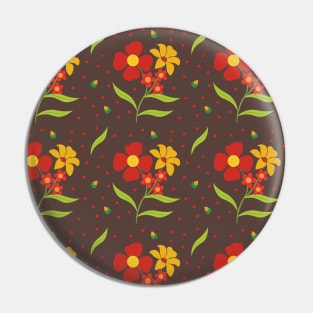 Botanical Floral Flowers Pin