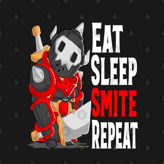 Eat Sleep Smite Repeat Fantasy Knight by threadshark