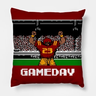 Maroon and Gold Football Gameday Retro 8 Bit Linebacker Pillow