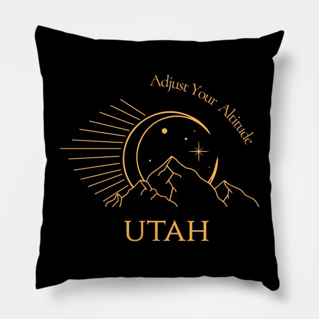 Utah skiing - Utah Camping Pillow by UbunTo