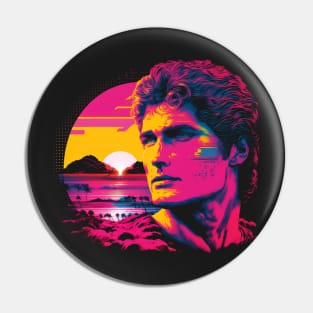 Synthwave David Hasselhoff Pin