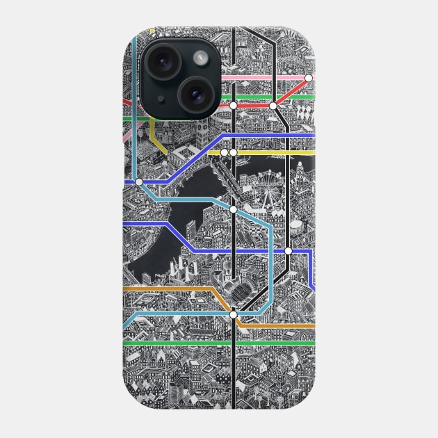 London underground city UK map Phone Case by ol1ie