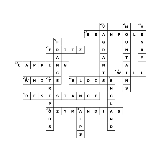 (1967TWM) Crossword pattern with words from a famous 1967 science fiction book. by ScienceFictionKirwee