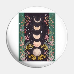 Floral Moon Pin