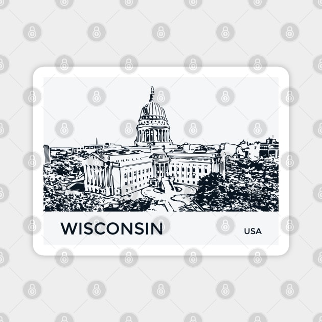 Wisconsin State USA Magnet by Lakeric